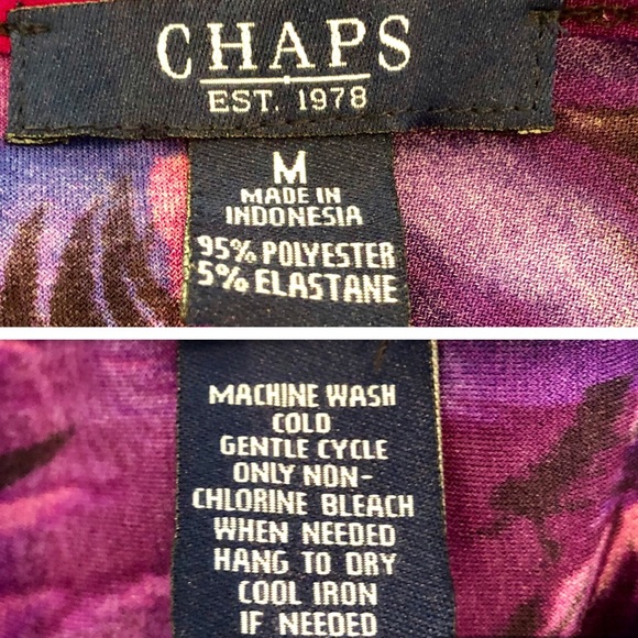 CHAPS Faux Wrap Side Ruched Sleeveless Dress - Picture 8 of 8